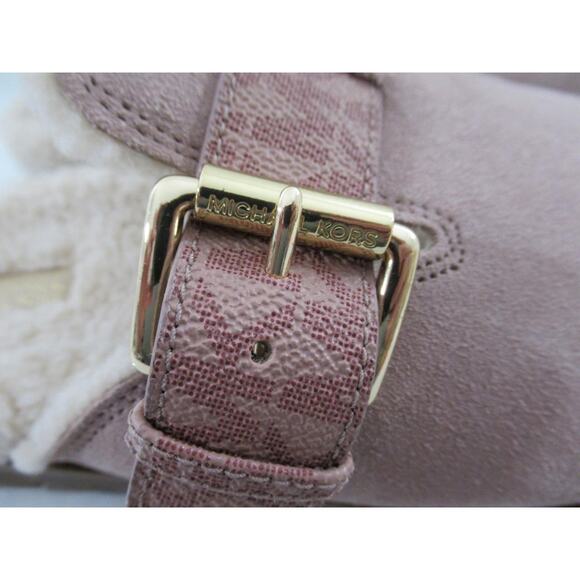 Michael Kors Judd Closed Toe Suede Lug Sole Slide MK Logo Fawn Light Pink Size 7 - Picture 8 of 11